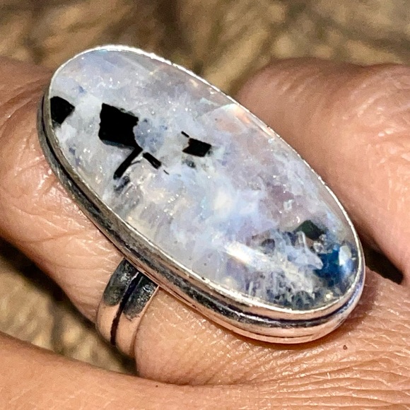 Rainbow Moonstone “The Visionary Stone” Ring 7 1/4 - Picture 2 of 14